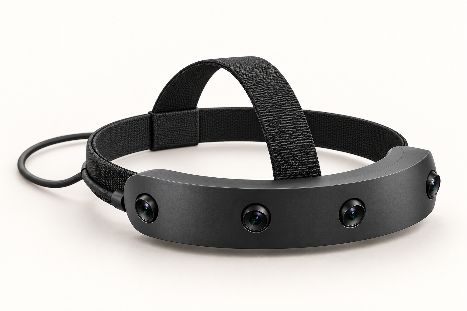 Complete studio concept of Headband with its cameras and straps